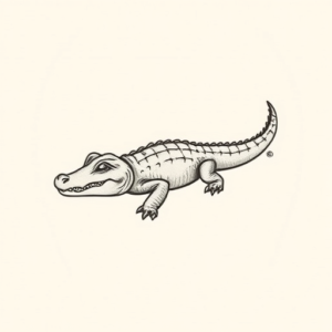Tiny Alligator Tattoo