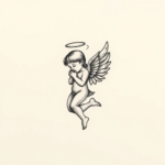 Tiny Angel Tattoo