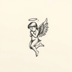 Tiny Angel Tattoo