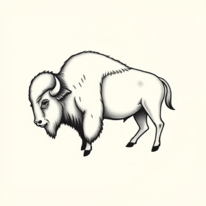 Tiny Bison Tattoo