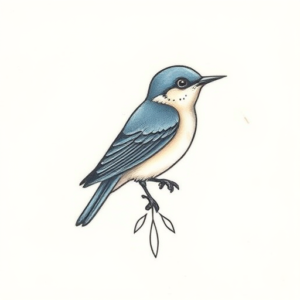 Tiny Bluebird Tattoo