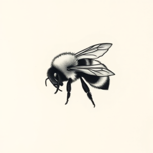 Tiny Bumblebee Tattoo
