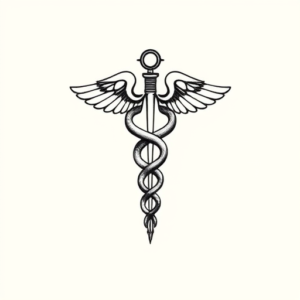Tiny Caduceus Tattoo
