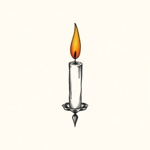 Tiny Candle Tattoo