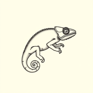 Tiny Chameleon Tattoo