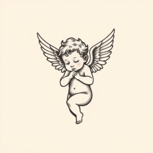 Tiny Cherub Tattoo