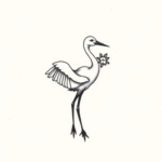 Tiny Crane Tattoo