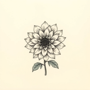 Tiny Dahlia Tattoo