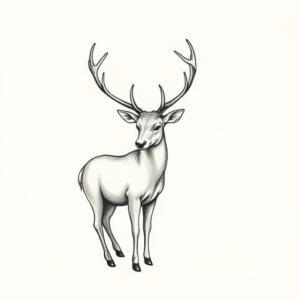 Tiny Elk Tattoo