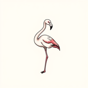Tiny Flamingo Tattoo