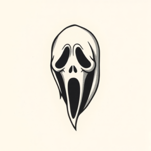 Tiny Ghostface Tattoo