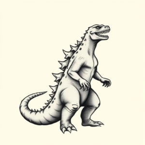 Tiny Godzilla Tattoo