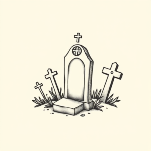 Tiny Graveyard Tattoo