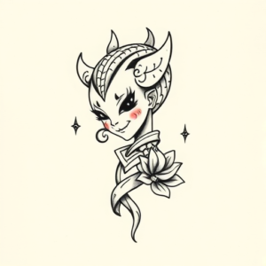 Tiny Hannya Tattoo