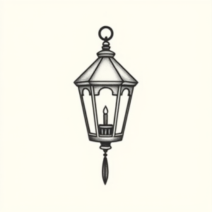 Tiny Lantern Tattoo