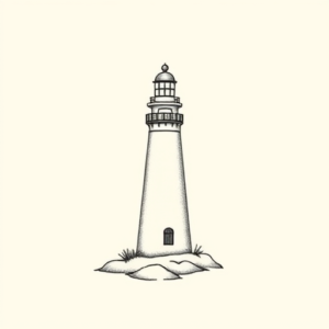 Tiny Lighthouse Tattoo