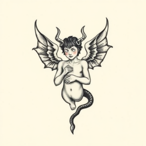 Tiny Lucifer Tattoo