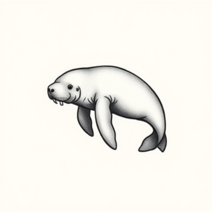 Tiny Manatee Tattoo