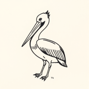 Tiny Pelican Tattoo