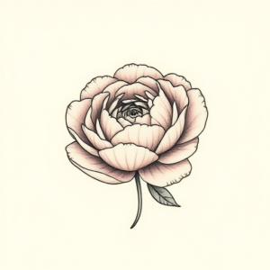 Tiny Peony Tattoo