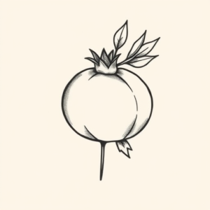 Tiny Pomegranate Tattoo