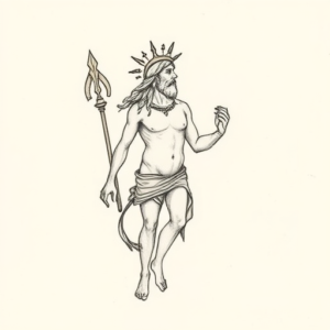 Tiny Poseidon Tattoo