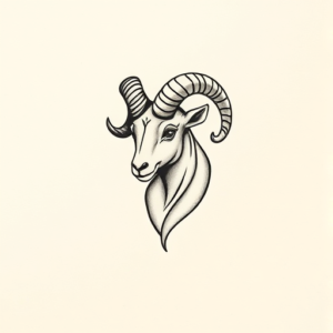 Tiny Ram Tattoo