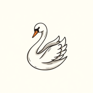 Tiny Swan Tattoo