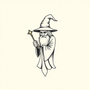 Tiny Wizard Tattoo