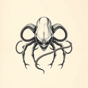 Top View Alien Tattoo
