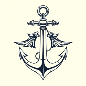 Top View Anchor Tattoo