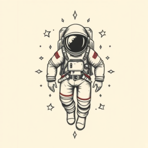 Top View Astronaut Tattoo