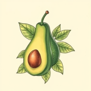 Top View Avocado Tattoo