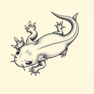 Top View Axolotl Tattoo