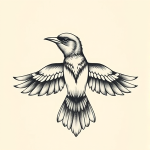 Top View Bird Tattoo