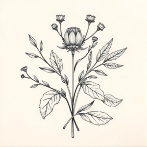 Top View Botanical Tattoo