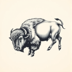 Top View Buffalo Tattoo