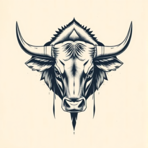 Top View Bull Tattoo