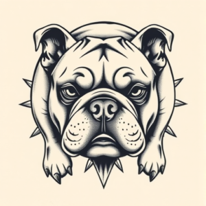 Top View Bulldog Tattoo