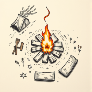 Top View Campfire Tattoo