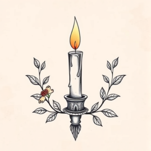 Top View Candle Tattoo