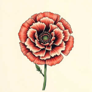 Top View Carnation Tattoo
