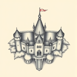 Top View Castle Tattoo