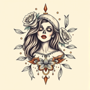 Top View Catrina Tattoo