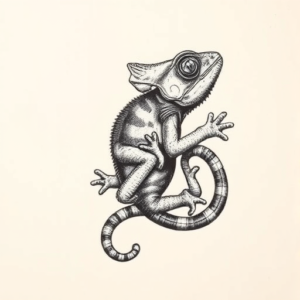 Top View Chameleon Tattoo