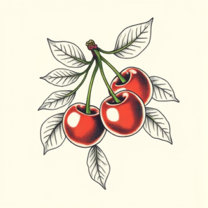 Top View Cherry Tattoo