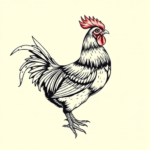 Top View Chicken Tattoo