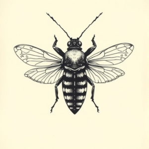 Top View Cicada Tattoo