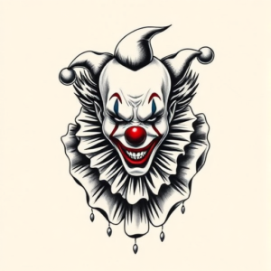 Top View Clown Tattoo