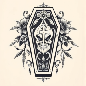 Top View Coffin Tattoo